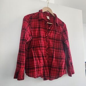 Faded Glory Red and Black Plaid Flannel